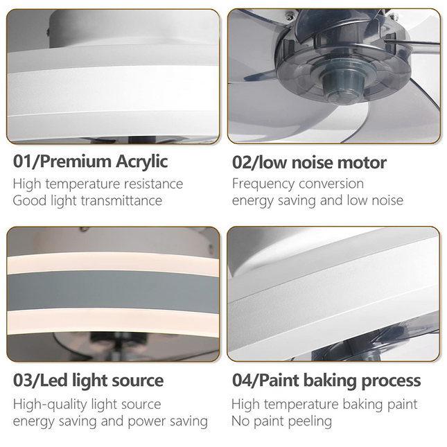 ChandelierDecor - Smart LED Quiet Ceiling Fan Light 6-Speed