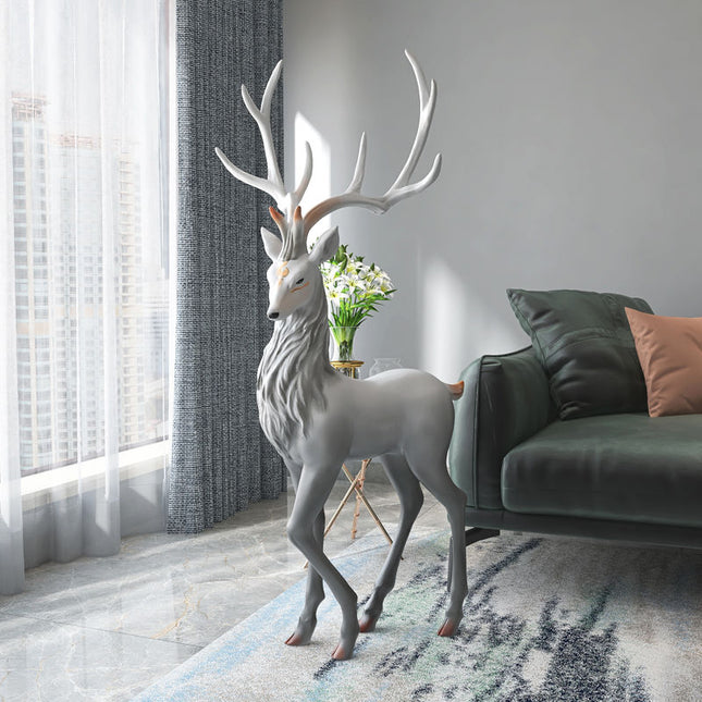 ChandelierDecor - Snow Reindeer Statue for Home Decor