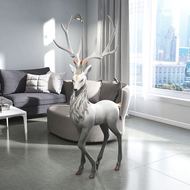 ChandelierDecor - Snow Reindeer Statue for Home Decor