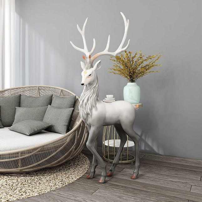 ChandelierDecor - Snow Reindeer Statue for Home Decor