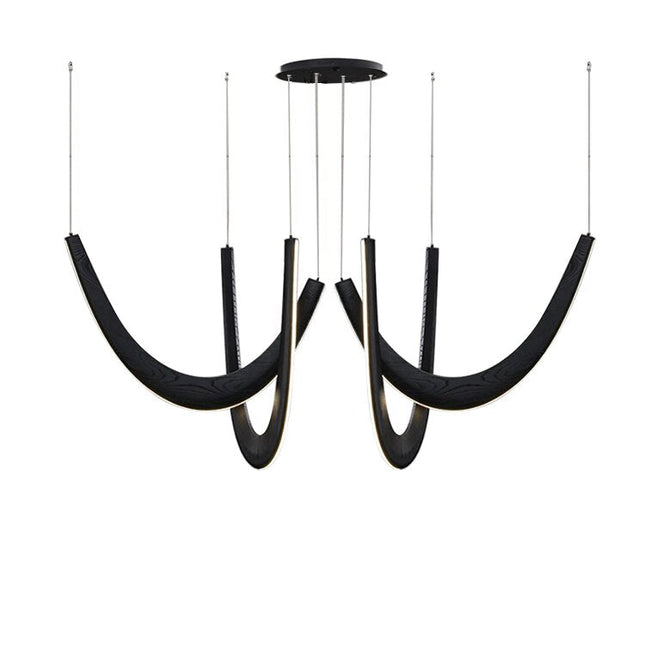 ChandelierDecor - Solid Oak Wood Loops Chandelier - Handcrafted Beauty