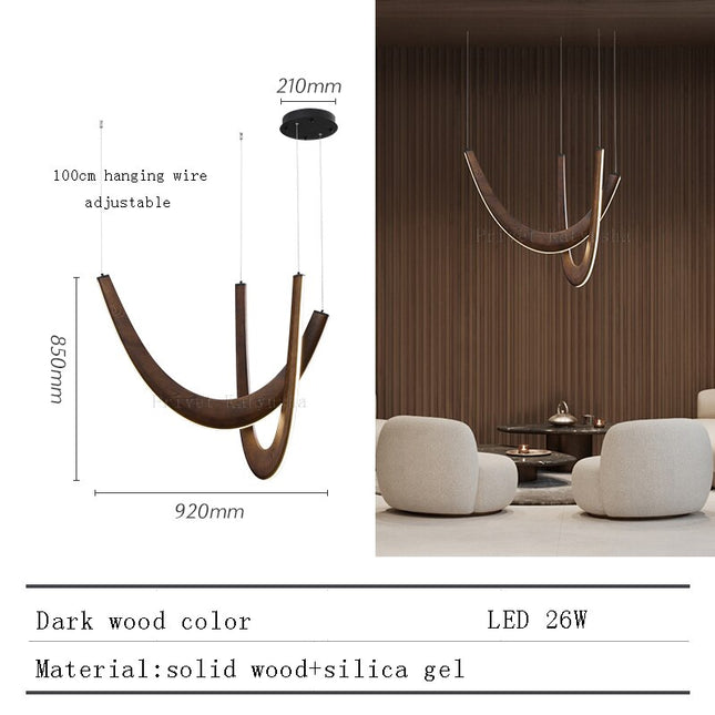 ChandelierDecor - Solid Oak Wood Loops Chandelier - Handcrafted Beauty