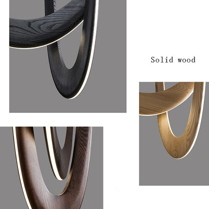 ChandelierDecor - Solid Oak Wood Loops Chandelier - Handcrafted Beauty