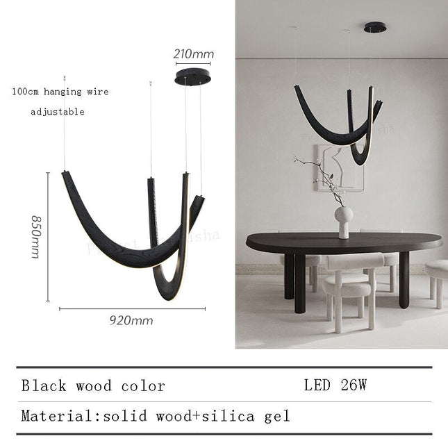 ChandelierDecor - Solid Oak Wood Loops Chandelier - Handcrafted Beauty