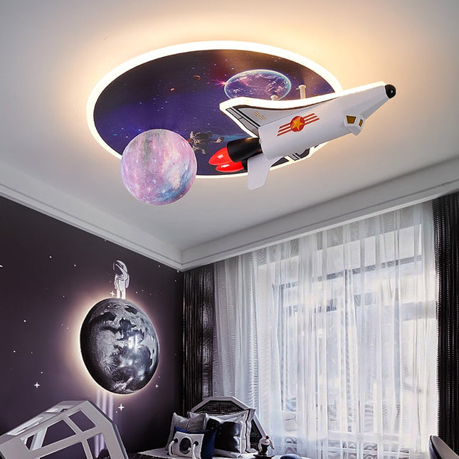 ChandelierDecor - Space Rocket LED Ceiling Light for Kids Room