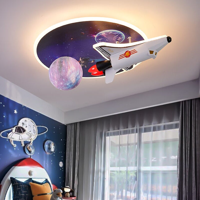 ChandelierDecor - Space Rocket LED Ceiling Light for Kids Room