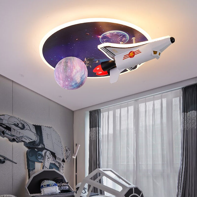 ChandelierDecor - Space Rocket LED Ceiling Light for Kids Room