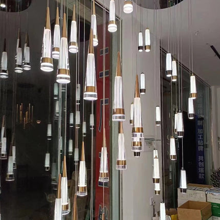 ChandelierDecor - Spiral Cones: Staircase Chandelier - Elegant Lighting