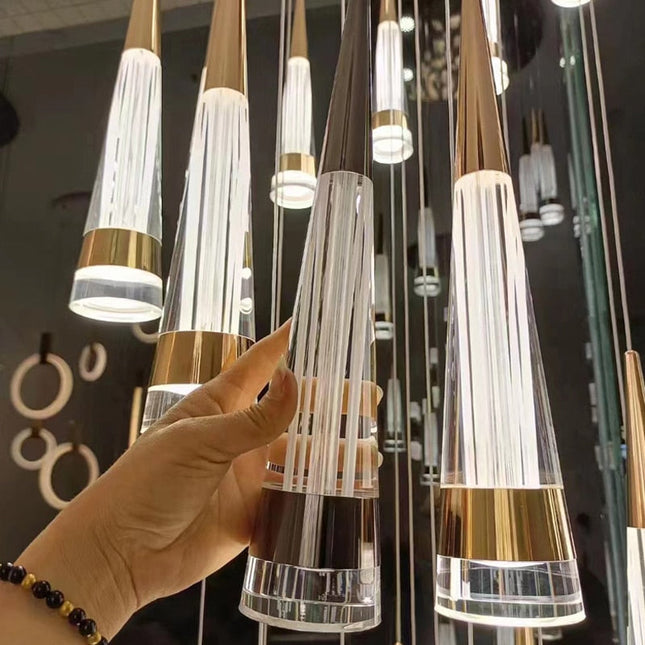ChandelierDecor - Spiral Cones: Staircase Chandelier - Elegant Lighting