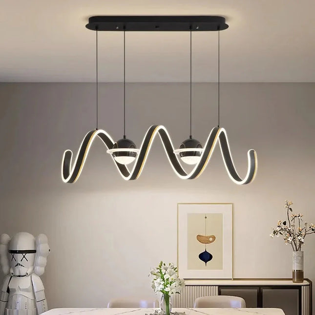 ChandelierDecor - Spiral Rings LED Kitchen Island Chandelier
