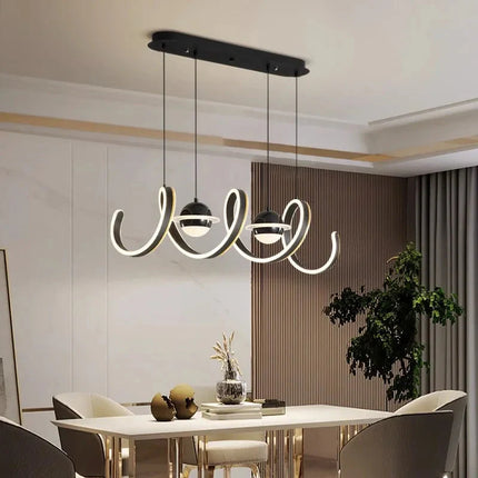 ChandelierDecor - Spiral Rings LED Kitchen Island Chandelier
