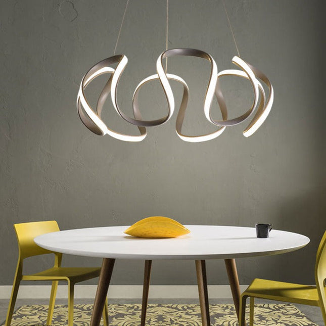 ChandelierDecor - Spiral Wave LED Chandelier: Illuminating Sophistication