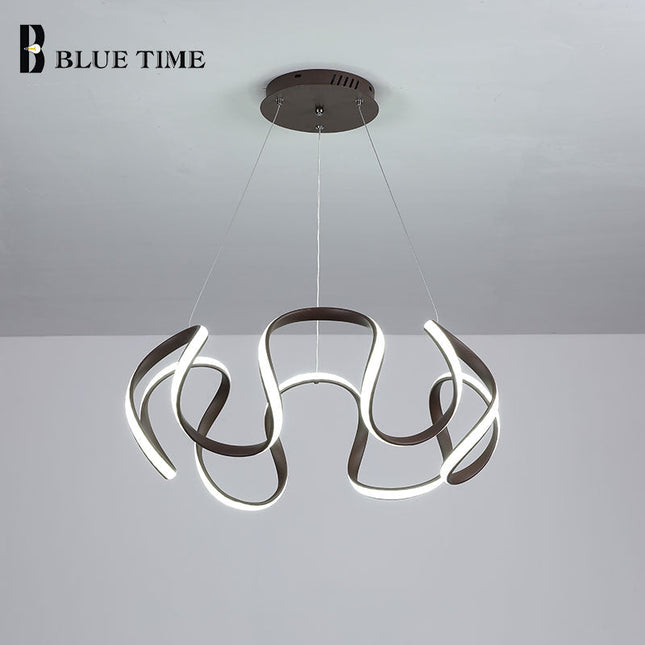 ChandelierDecor - Spiral Wave LED Chandelier: Illuminating Sophistication