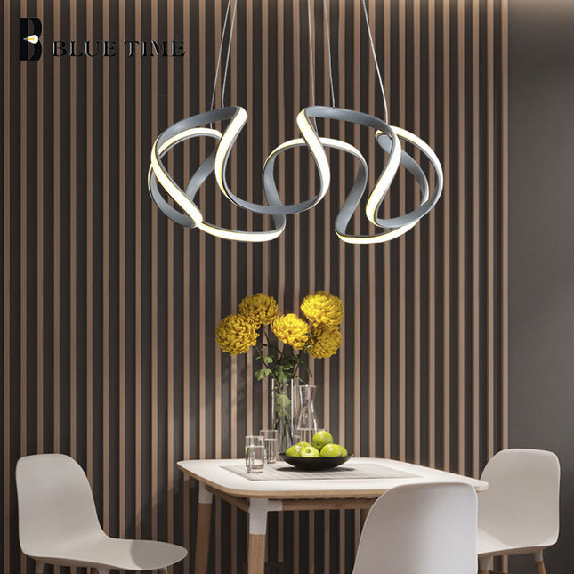 ChandelierDecor - Spiral Wave LED Chandelier: Illuminating Sophistication