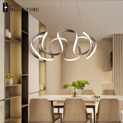 ChandelierDecor - Spiral Wave LED Chandelier: Illuminating Sophistication