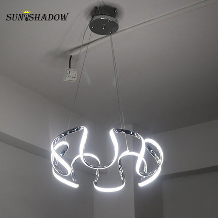 ChandelierDecor - Spiral Wave LED Chandelier: Illuminating Sophistication