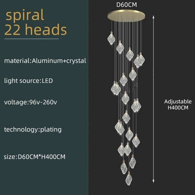 ChandelierDecor - Square Crystal Pendant Chandelier - Exquisite Lightinging