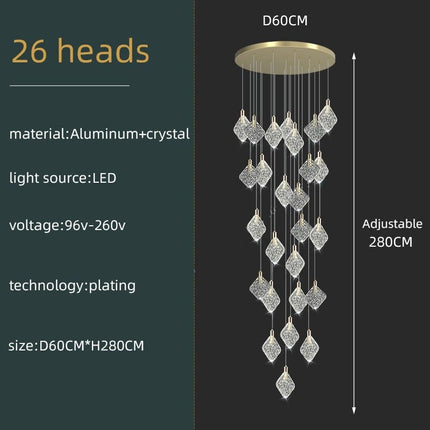 ChandelierDecor - Square Crystal Pendant Chandelier - Exquisite Lightinging