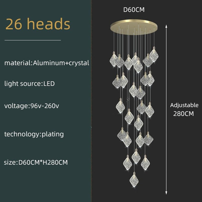 ChandelierDecor - Square Crystal Pendant Chandelier - Exquisite Lightinging