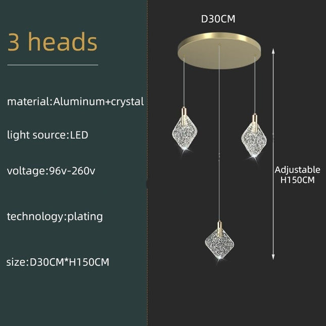 ChandelierDecor - Square Crystal Pendant Chandelier - Exquisite Lightinging