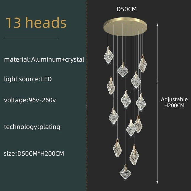 ChandelierDecor - Square Crystal Pendant Chandelier - Exquisite Lightinging