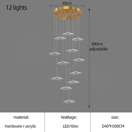 ChandelierDecor - Staggered Staircase Chandelier - Grand Staircases Lighting