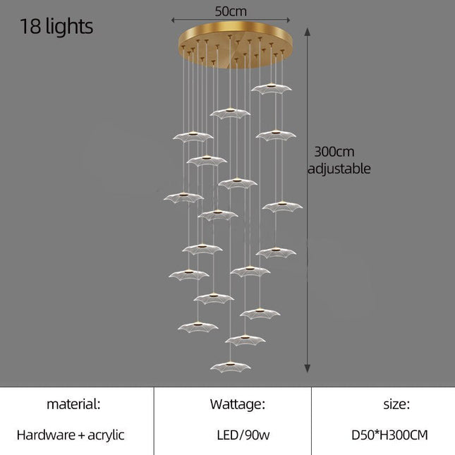 ChandelierDecor - Staggered Staircase Chandelier - Grand Staircases Lighting