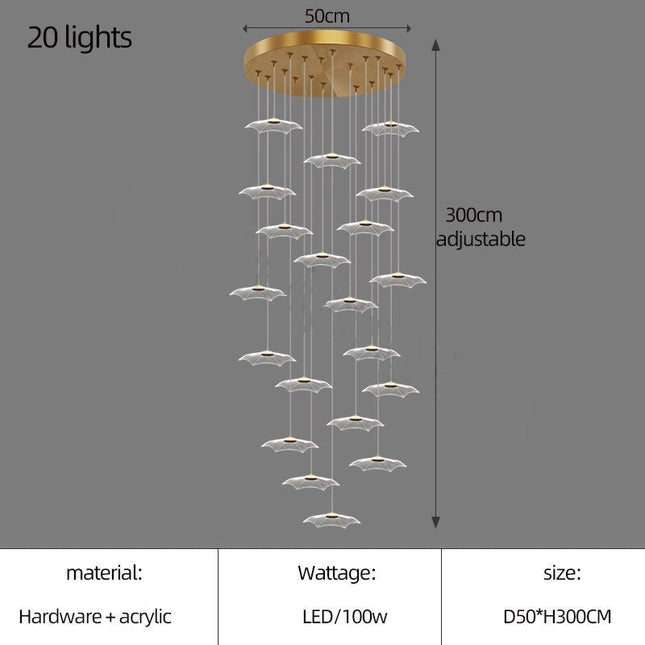 ChandelierDecor - Staggered Staircase Chandelier - Grand Staircases Lighting