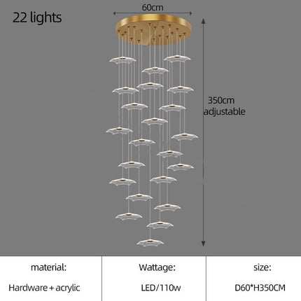 ChandelierDecor - Staggered Staircase Chandelier - Grand Staircases Lighting