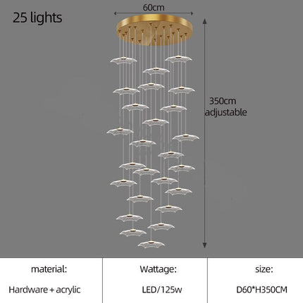 ChandelierDecor - Staggered Staircase Chandelier - Grand Staircases Lighting