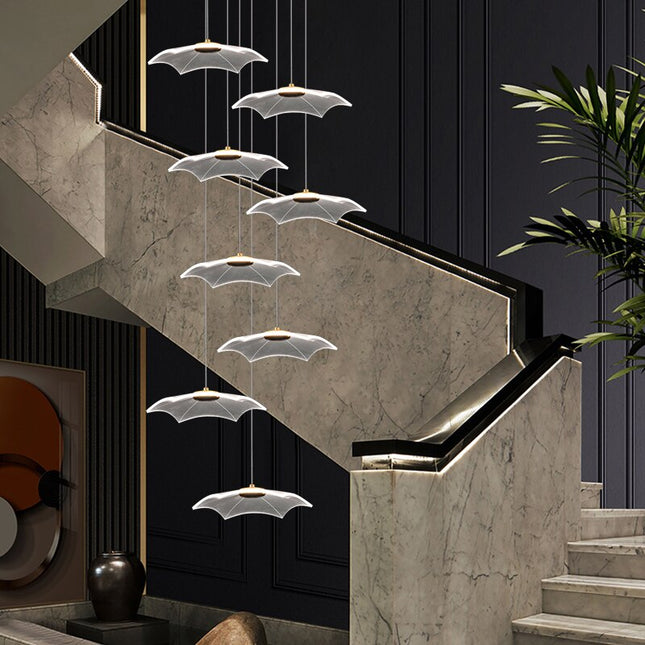 ChandelierDecor - Staggered Staircase Chandelier - Grand Staircases Lighting