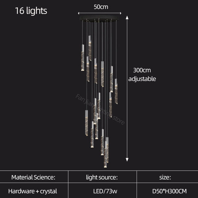 ChandelierDecor - Staircase Crystal Chandelier Light