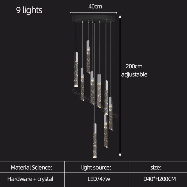 ChandelierDecor - Staircase Crystal Chandelier Light
