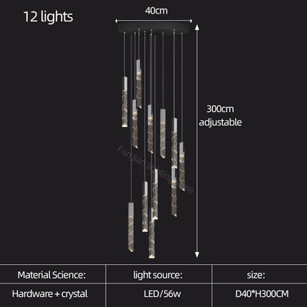 ChandelierDecor - Staircase Crystal Chandelier Light