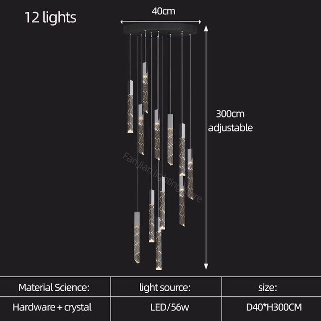 ChandelierDecor - Staircase Crystal Chandelier Light