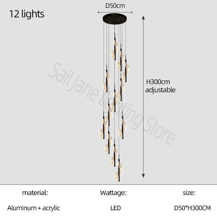 ChandelierDecor - Staircase Spiral Chandelier: Illuminate with Elegance