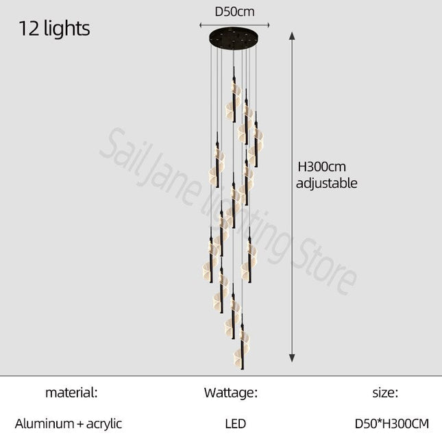 ChandelierDecor - Staircase Spiral Chandelier: Illuminate with Elegance