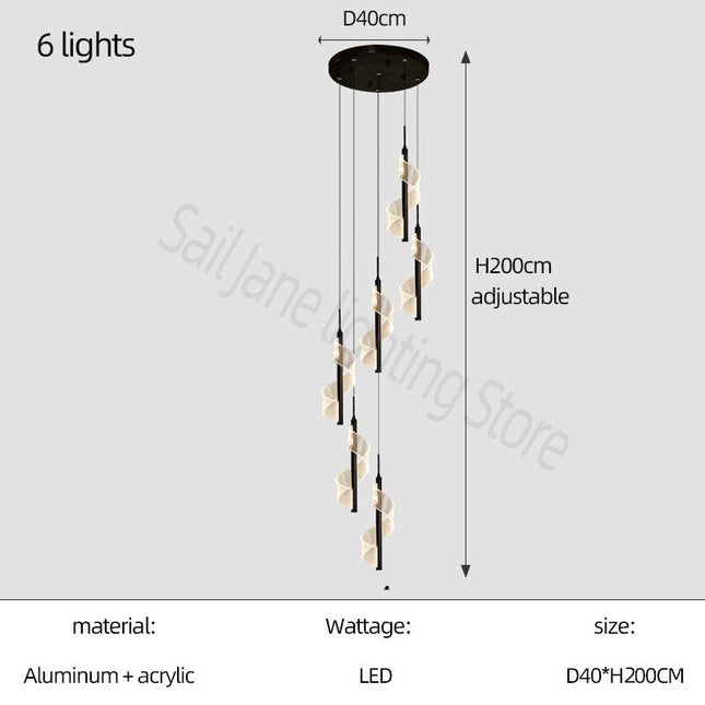 ChandelierDecor - Staircase Spiral Chandelier: Illuminate with Elegance