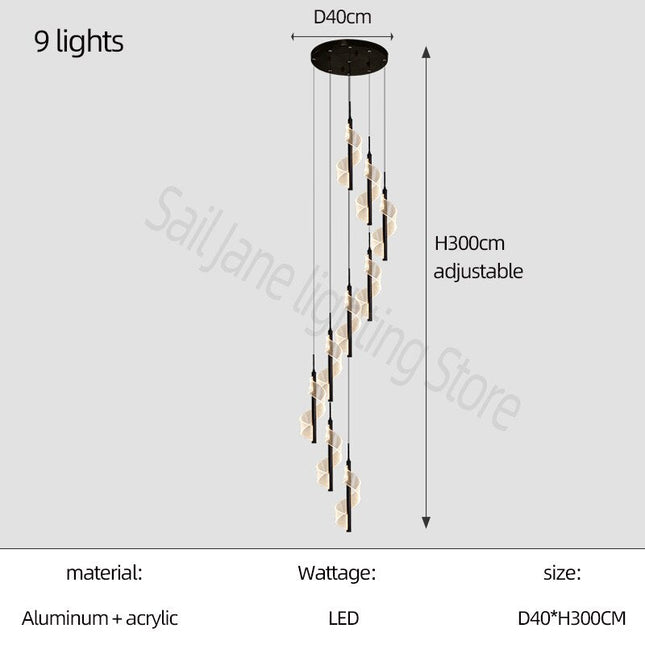 ChandelierDecor - Staircase Spiral Chandelier: Illuminate with Elegance