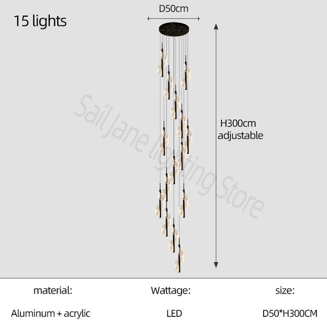 ChandelierDecor - Staircase Spiral Chandelier: Illuminate with Elegance
