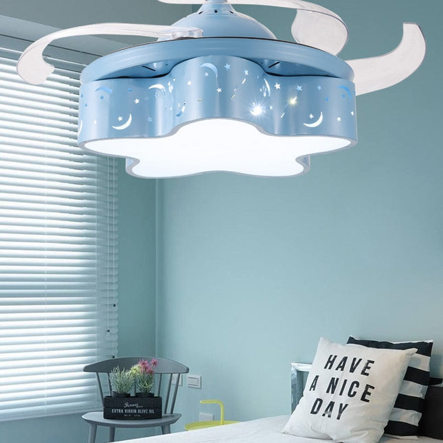 ChandelierDecor - Star LED Light with Fan - Modern Ceiling Fan for Kids Room
