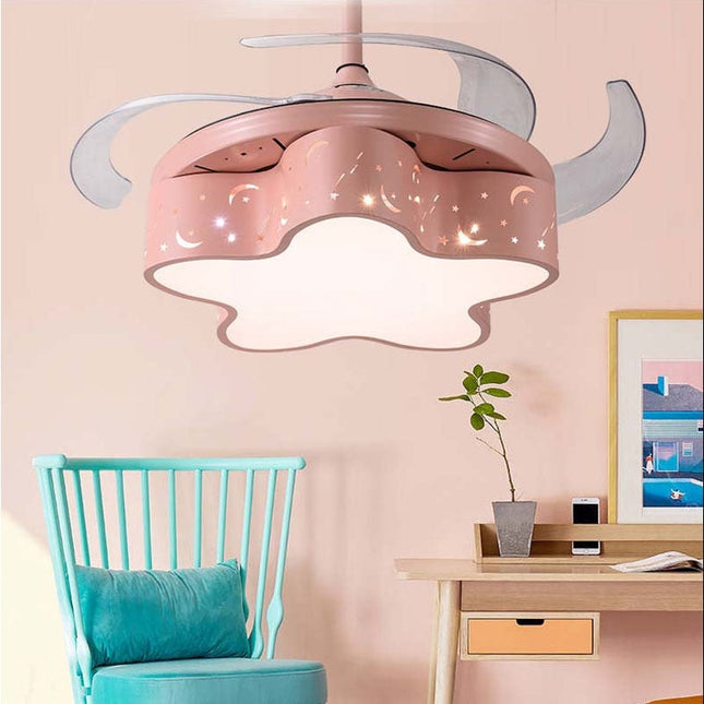 ChandelierDecor - Star LED Light with Fan - Modern Ceiling Fan for Kids Room