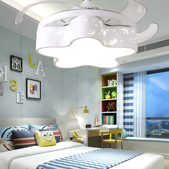 ChandelierDecor - Star LED Light with Fan - Modern Ceiling Fan for Kids Room
