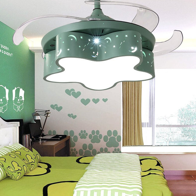 ChandelierDecor - Star LED Light with Fan - Modern Ceiling Fan for Kids Room