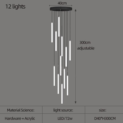 ChandelierDecor - Strip Cylinders Chandelier - Sleek & Modern Lighting