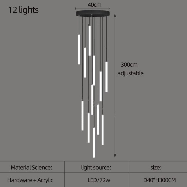 ChandelierDecor - Strip Cylinders Chandelier - Sleek & Modern Lighting