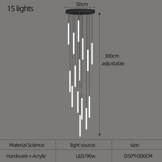 ChandelierDecor - Strip Cylinders Chandelier - Sleek & Modern Lighting