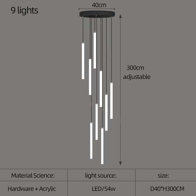ChandelierDecor - Strip Cylinders Chandelier - Sleek & Modern Lighting
