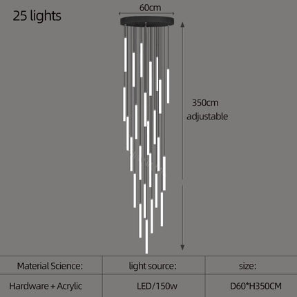 ChandelierDecor - Strip Cylinders Chandelier - Sleek & Modern Lighting