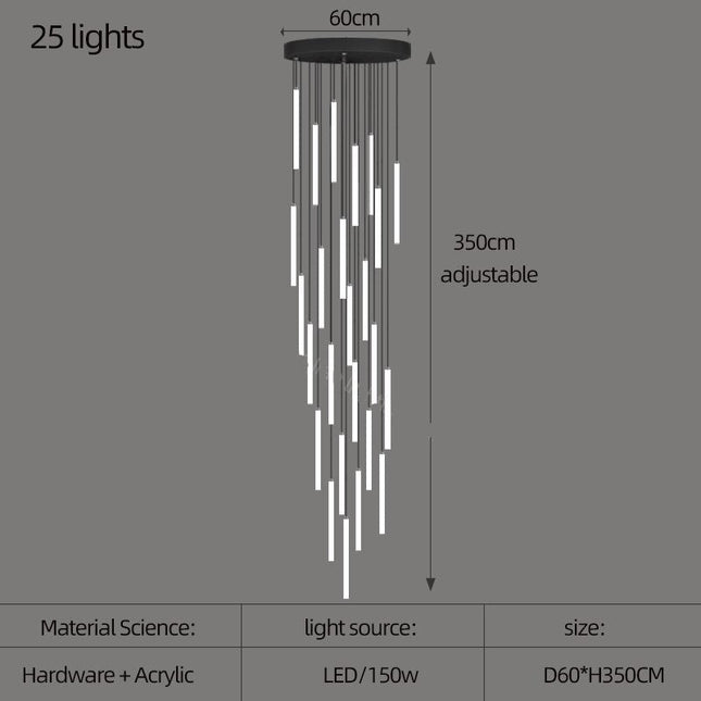 ChandelierDecor - Strip Cylinders Chandelier - Sleek & Modern Lighting